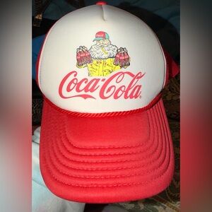 Coca-Cola Red and White Cap with Santa Design Vintage Style